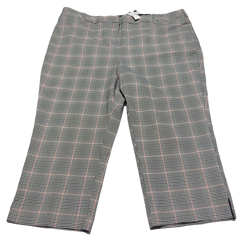 Lane Bryant Slim Capri Pants Women’s Size 24 Mid Rise Glen Plaid NWT